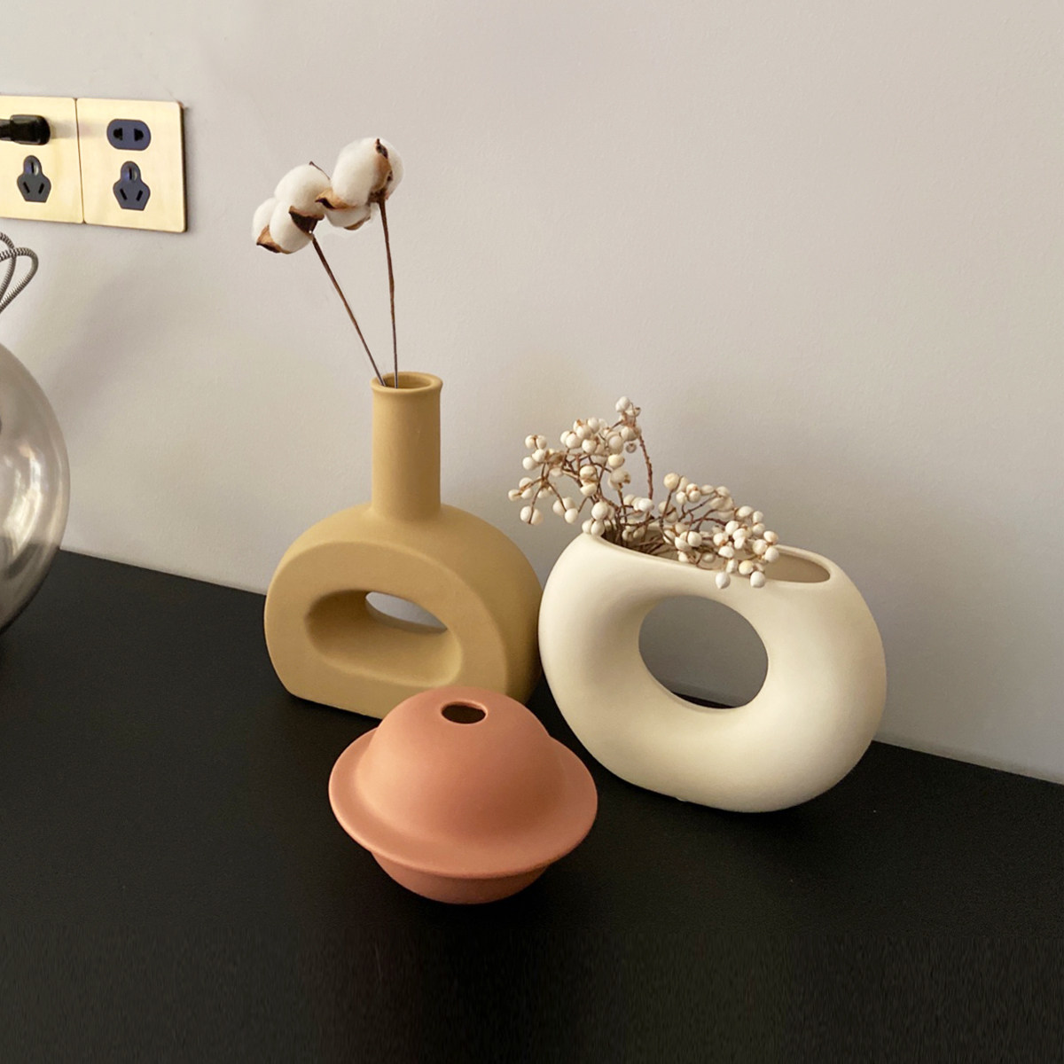 莫兰迪色系北欧风个性艺术陶瓷花瓶餐桌客厅桌面摆件软装饰品摆设