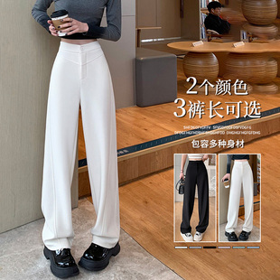 窄版香蕉西装裤女2024新款垂感高级感直筒高腰小个子休闲裤春夏