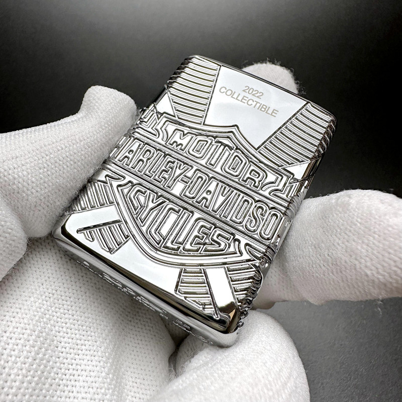 之宝zippo打火机正品美版原版盾牌标c22 哈雷2022年度机49814大盒