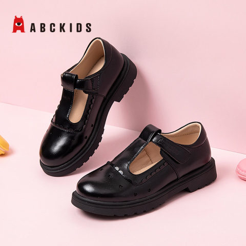 abckids儿童皮鞋女童公主鞋2020春季新款小女孩英伦风黑皮鞋洋气