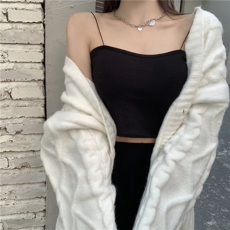 白色抹胸内衣吊带背心女外穿短款辣妹美背带胸垫内搭裹胸上衣夏潮