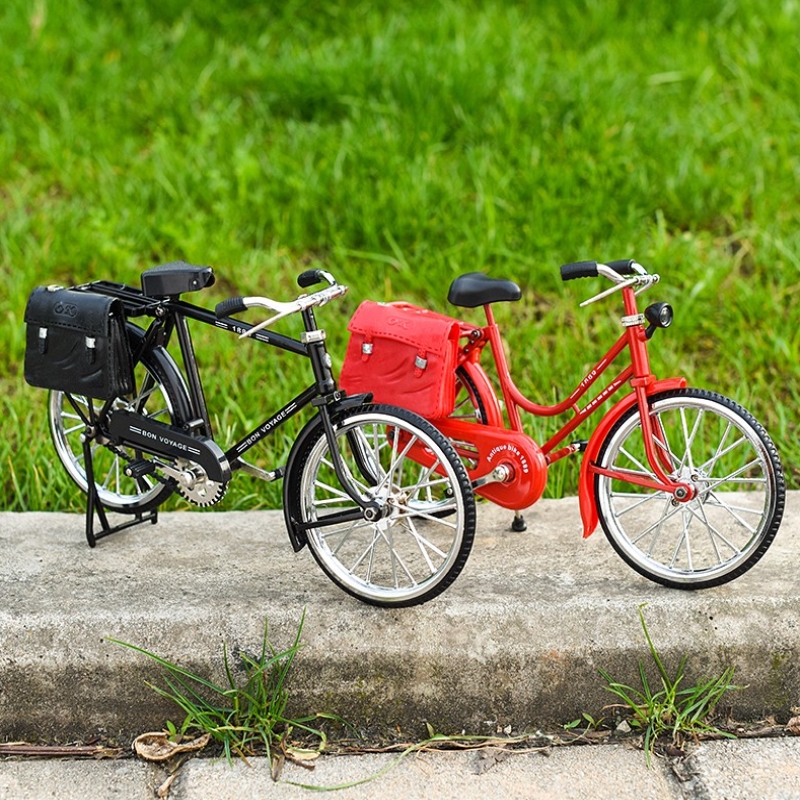 二八大杠自行车模型复古老式脚踏车经典收藏28大梁小单车怀旧摆件