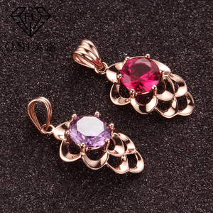 osi 芙洛珠宝俄罗斯au585紫金吊坠女纯14k紫金彩金玫瑰金招财葡萄