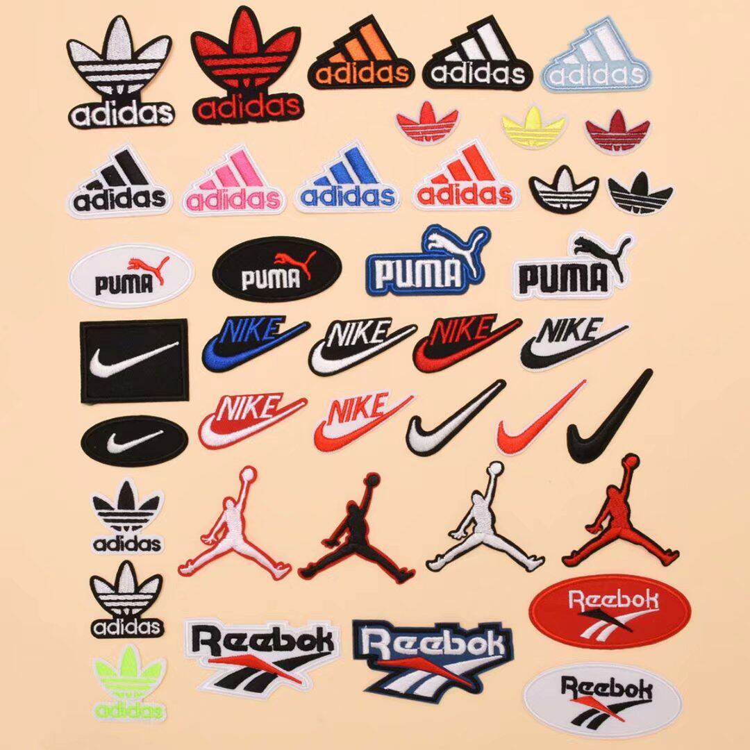 潮牌标志布贴品牌logo徽章胸章diy小号贴花补丁贴阿迪三叶草乔丹