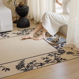 法式地毯客厅2024新款羊毛毯轻奢高级感免打理卧室沙发茶几毯地垫