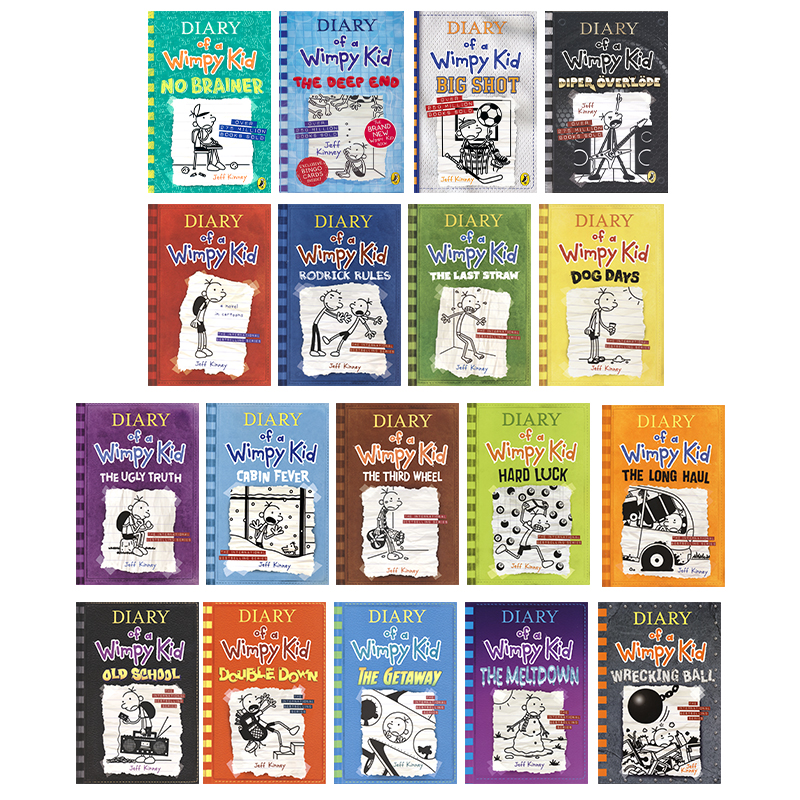 Diary of a Wimpy Kid 1-18 小屁孩日记 儿童课外英语读物 日记章节书 搞笑漫画 英文原版进口图书