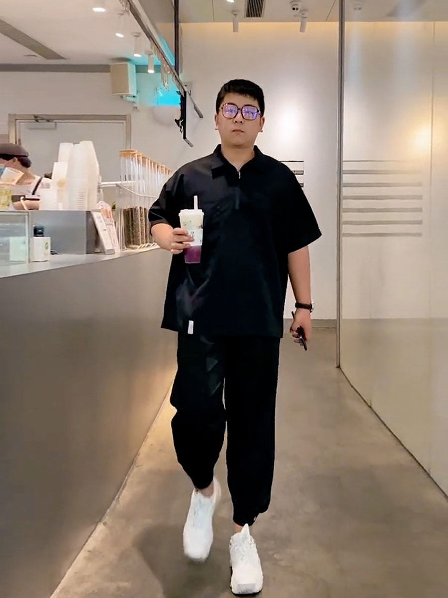 夏季短袖衬衫帅气潮牌ins学生上衣大码半袖衬衣男生微胖男生穿搭