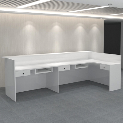 转角收银台公司前台接待桌图片