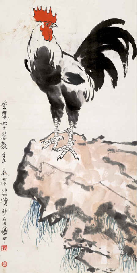 名家徐悲鸿雄鸡中国画书法水墨名画复制品字画花鸟画国画