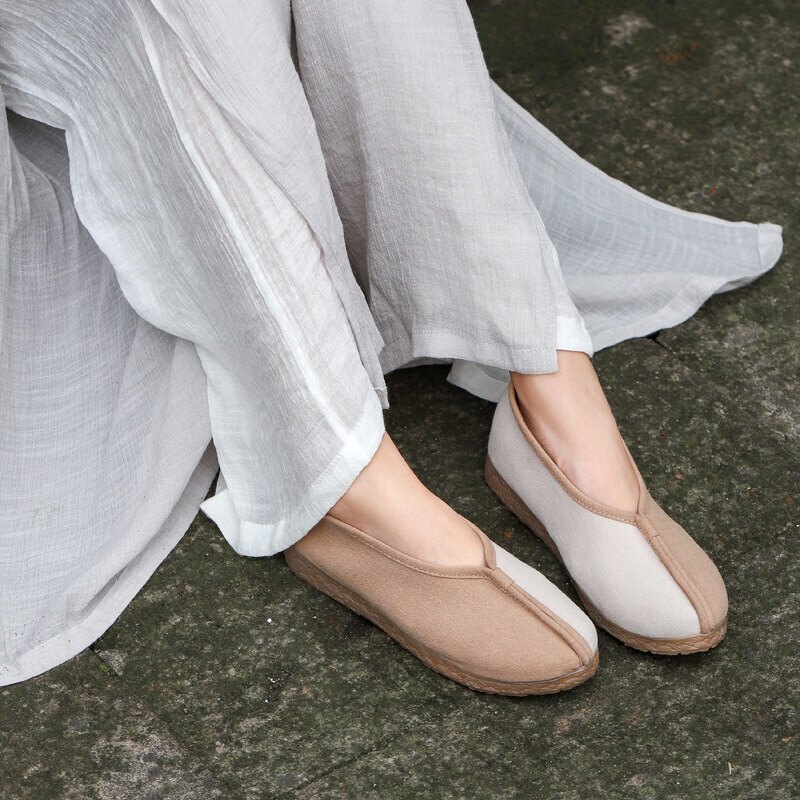 佛系中国风禅意女鞋居士服修行鞋女简约禅z茶服鞋子茶艺师布鞋平