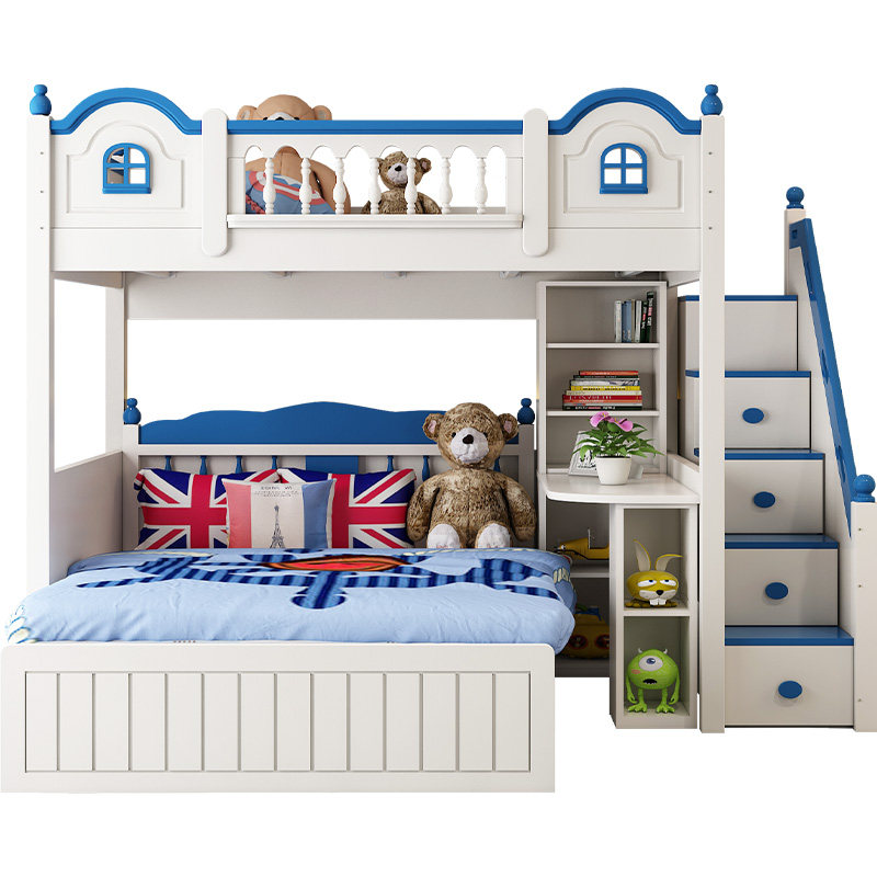 多功能组合床交错式1.5米高低床双层床带书桌儿童床两层上下床
