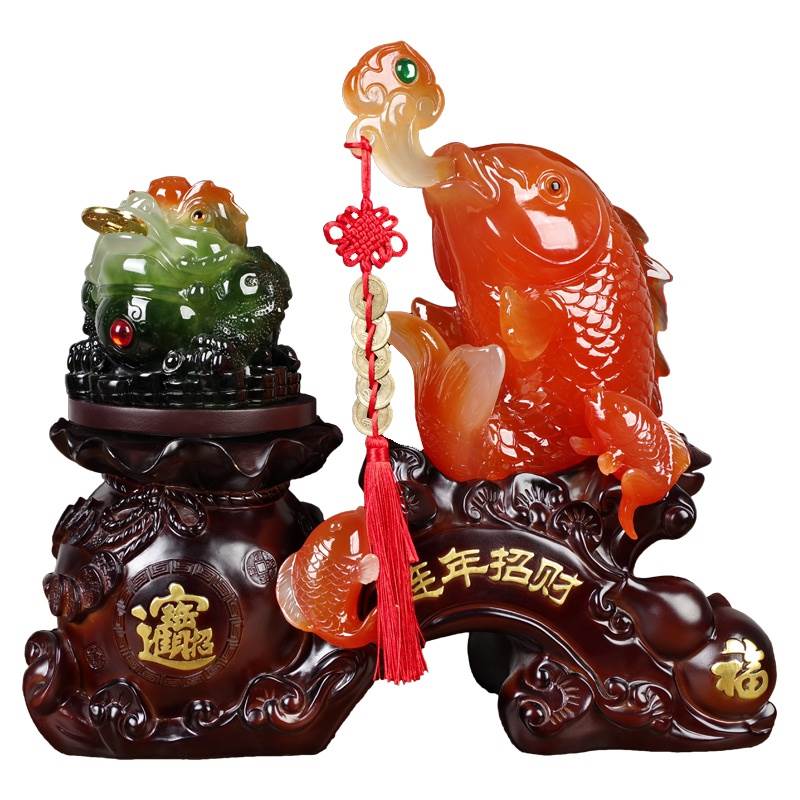 年年有余鱼摆件连年招财鱼客厅电视柜酒柜家居装饰品乔迁新居礼品