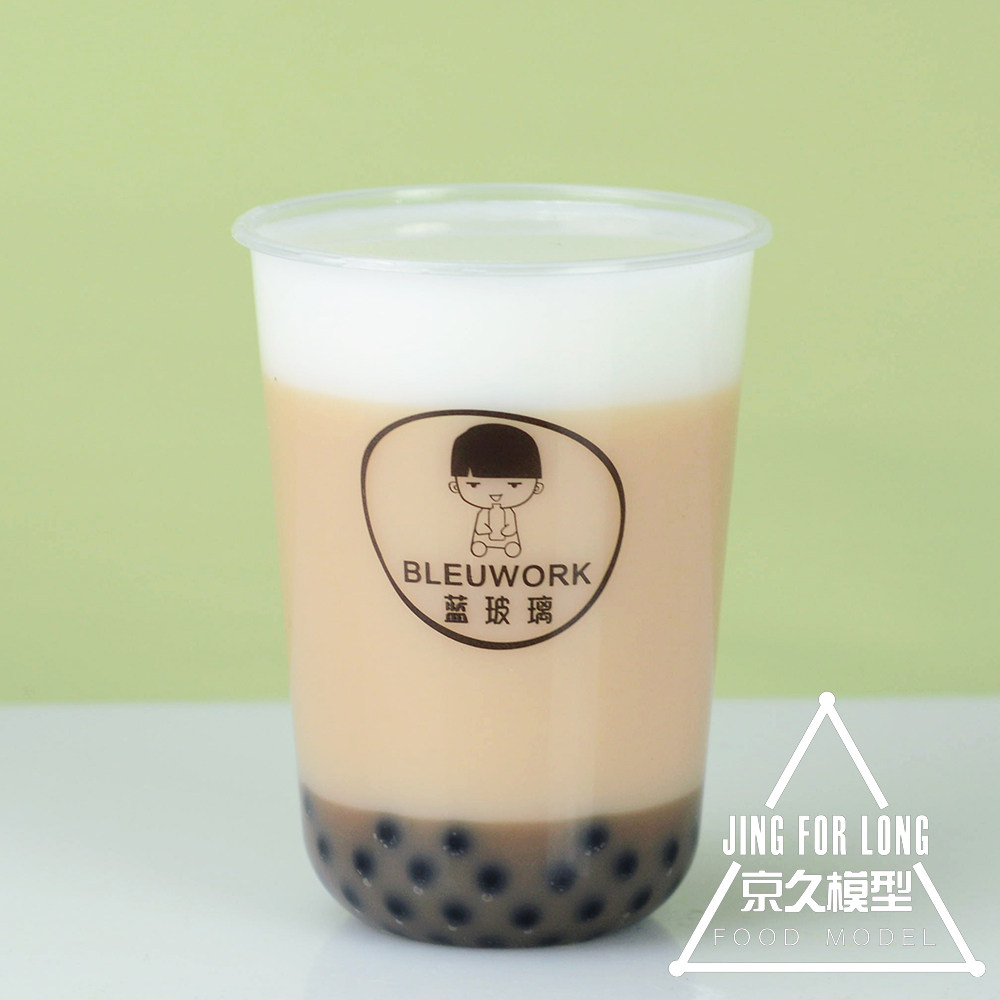 仿真饮品u型杯水果茶珍珠奶茶饮料500ml奶盖茶摆设展示模型