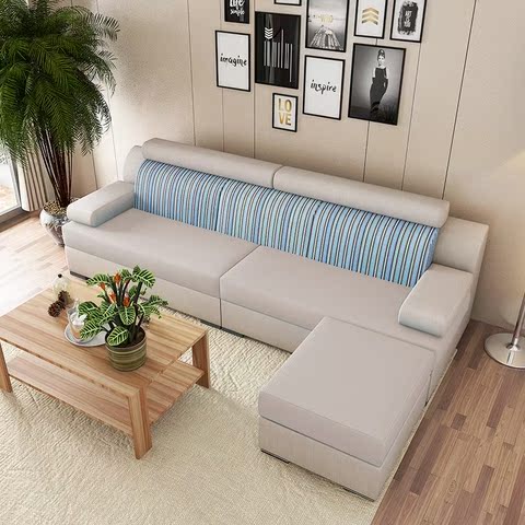 布艺沙发小户型沙发组合三人四人简约现代客厅沙发可拆洗2米6长的