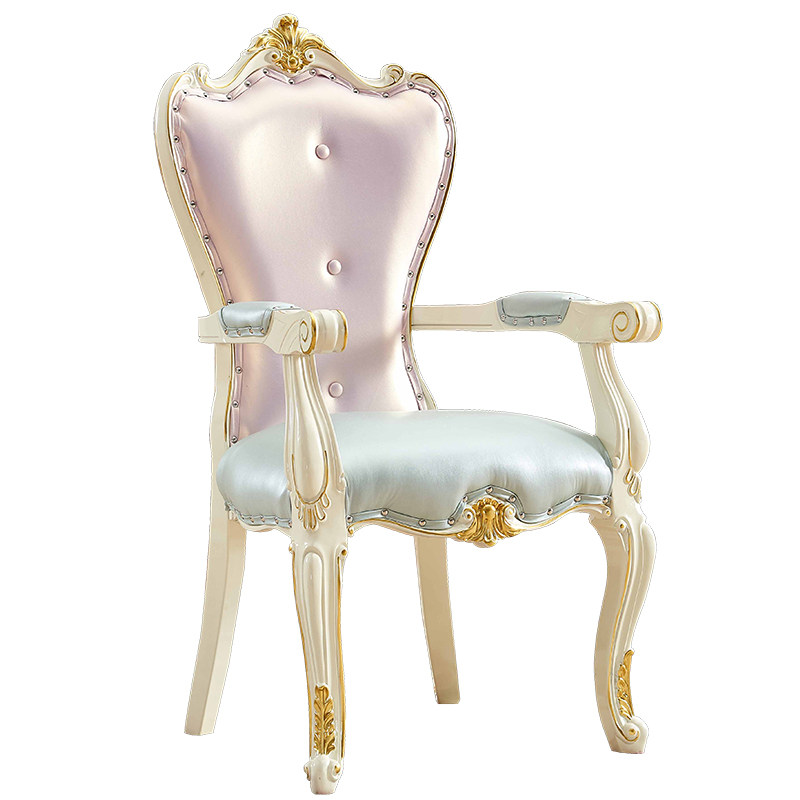 欧式实木椅子公主书桌椅单人美式简约家用靠背餐椅扶手电脑椅包邮