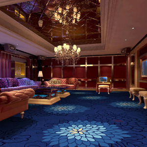 华德尼龙印花地毯会所ktv影院酒吧展会美容院4米满铺工程地毯阻燃