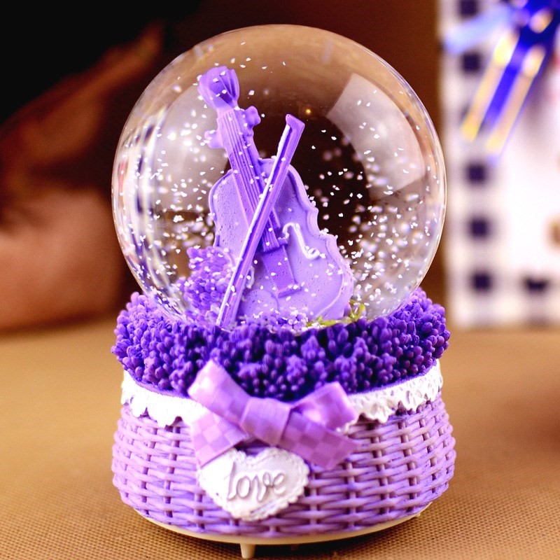 旋转发光水晶球蓝牙音乐盒盒子手工创意生日礼物女生女孩定制八音