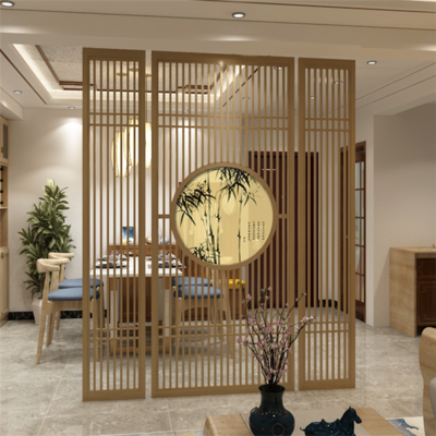 新中式实木玄关屏风入户家用隔断遮挡镂空