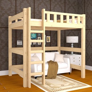 新款实木高架床单上层省空间儿童成人高低床上床下桌上下床带书桌