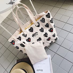 ibrand愛名牌購物網 新款韓版愛心印花透明子母大包包夏季時尚手提單肩包女包購物包包 prada購物袋