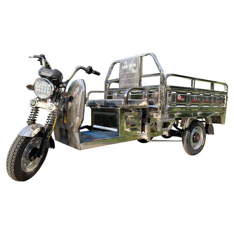 不锈钢三轮车农用老人拉货快递海鲜载重家用快递可上牌电动三轮车