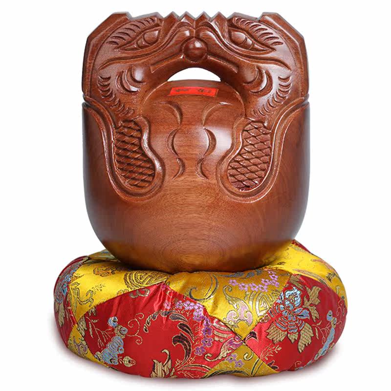 博缘桂柚木老式木鱼红木寺庙法器实木纯手工乐器佛教原木雕刻一套_不