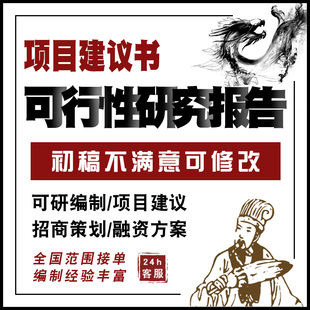 撰写可研报告编制可行性研究分析报告立项申报方案项目建议书代写