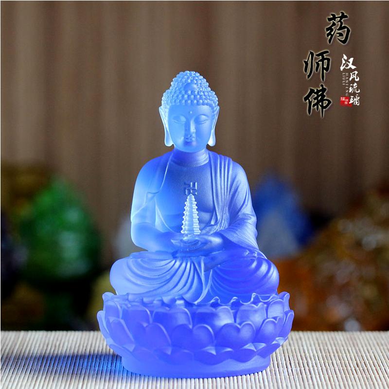 真琉璃托塔药师佛佛像随身佛家居寺庙摆放药师光如来保平安摆件