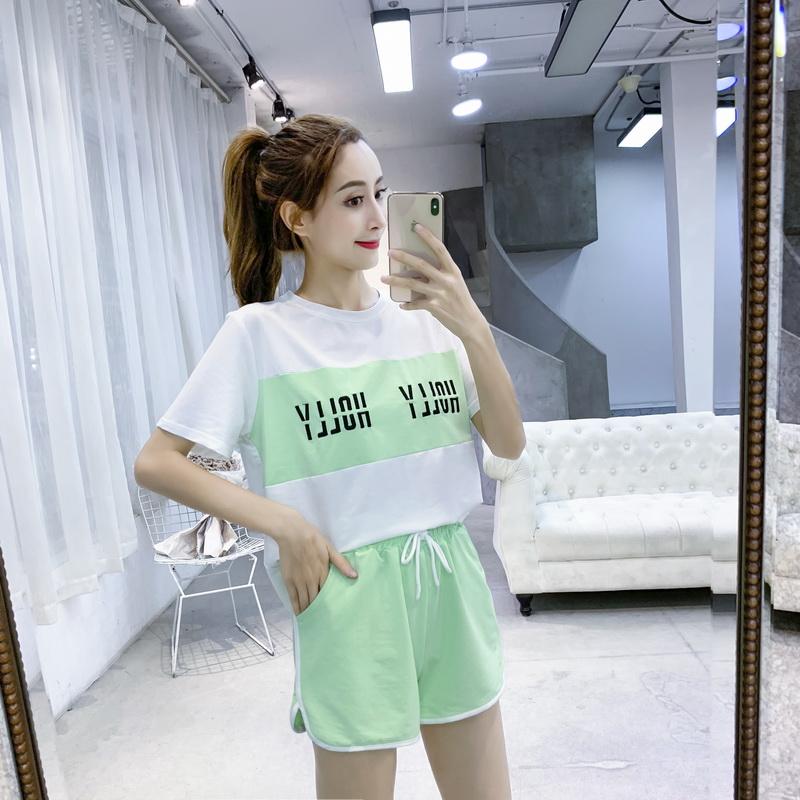 2019休閑套裝女夏季新款韓版時尚寬松運動褲洋氣少女刺繡套裝055在類目 女裝/女士精品, 套裝/學生校服/工作制服, 休閒運動套裝中 - 來自Buy2taobao.com提供專業的淘寶代購服務