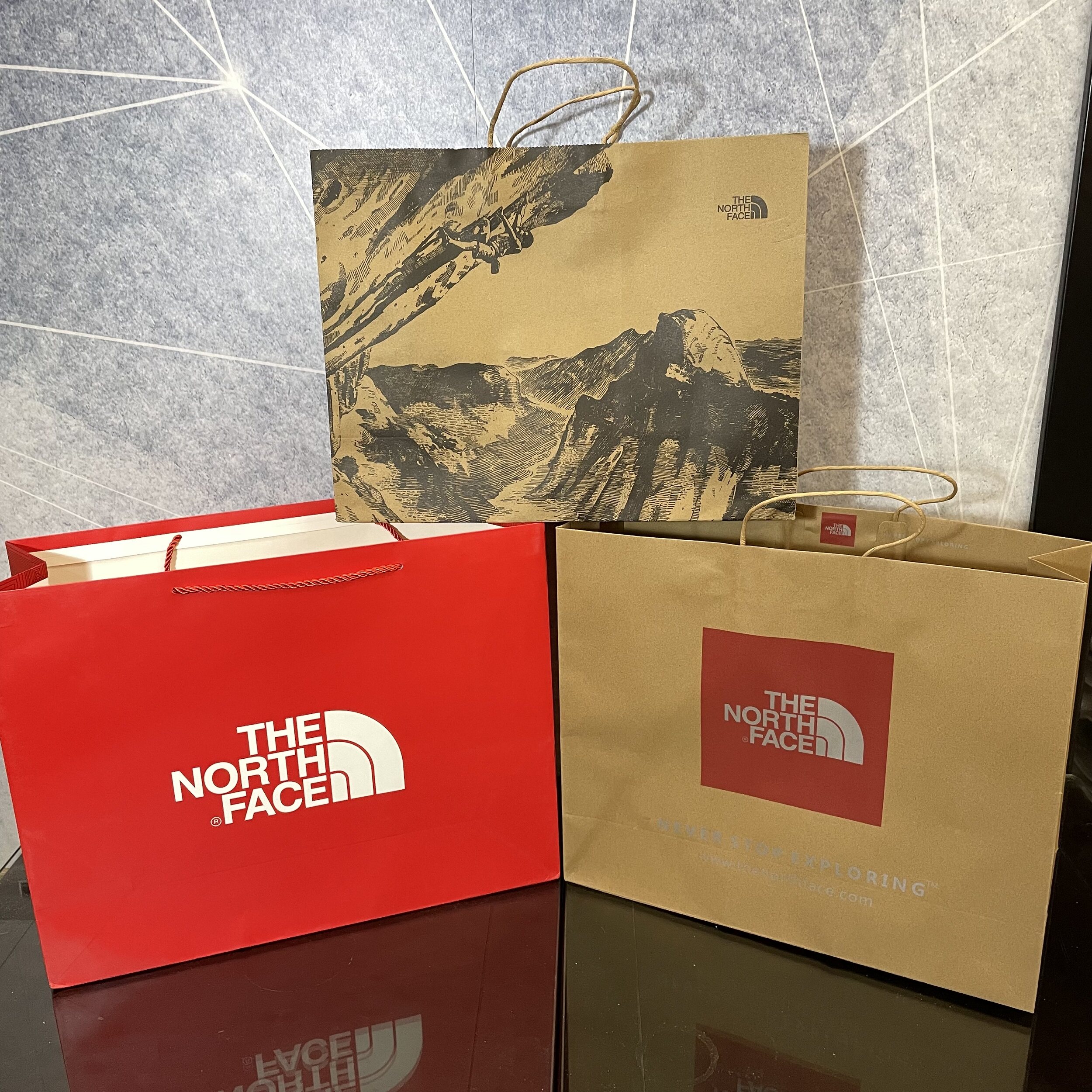 thenorthface 北面牛皮纸袋手提袋 卫衣羽绒服购物袋 鞋盒包装袋