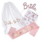 1Set Bride To Be Veil Satin Sash Hiarband Bridal Shower Wedd