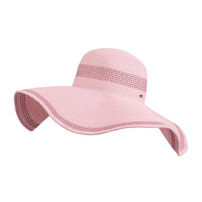 p草帽檐编大沿沙滩可折叠草帽围防晒帽太阳帽超大凉大头遮阳帽