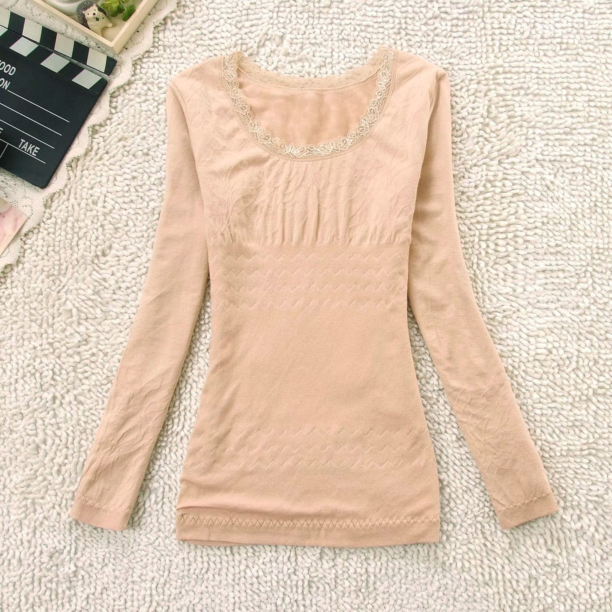 肤色打底衫加绒加厚女 冬 肉色