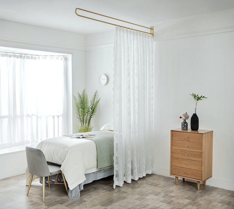 美容院拉帘窗帘2022年新款专用隔断隐私美容床隔断帘u型隔间窗纱