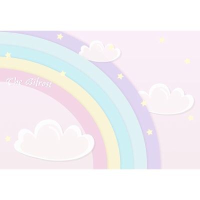 3d卡通彩虹云朵墙纸男孩女孩卧室背景墙壁纸儿童房无缝装饰5d墙布