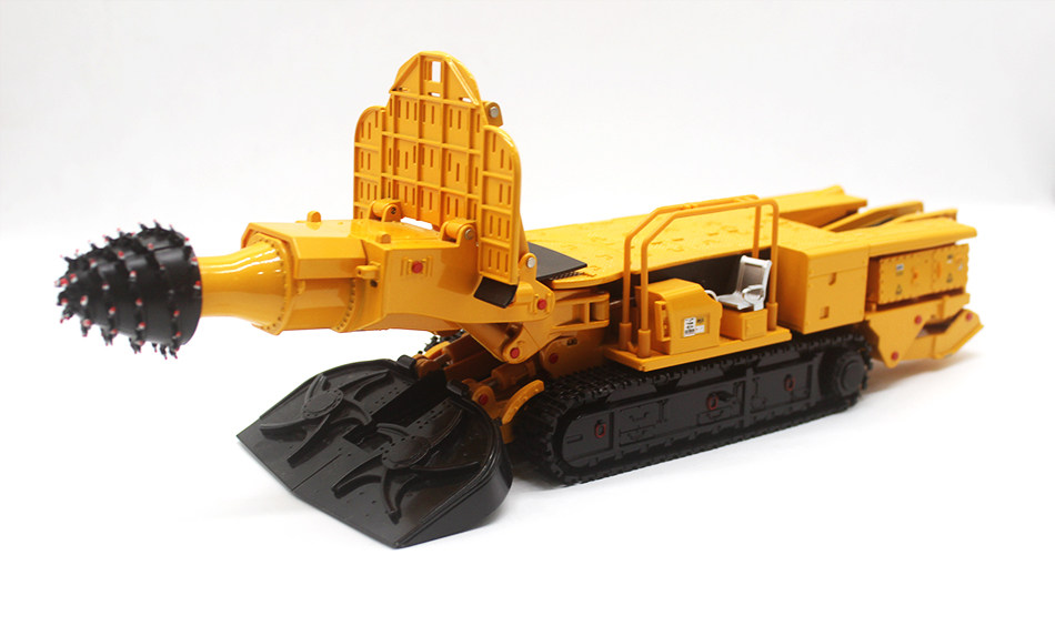 三一工程车模型岩巷掘进机高仿真仿真合金旋转挖头车模