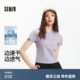 森马短袖T恤女短款吸湿速干插肩袖2025夏季新款防晒修身字母衣服