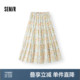 森马半身裙女油画风碎花蛋糕裙多巴胺2025夏新款甜美A字长裙浪漫