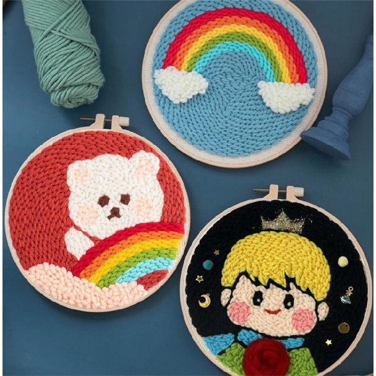 戳戳绣手工绣diy刺绣材料包毛线画搓搓绣俄罗斯墩绣抖音礼物解压