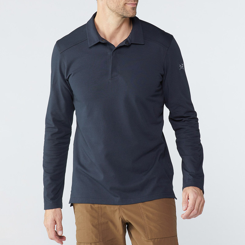 始祖鸟商务长袖arcteryxcaptivepolo男速干翻领短袖1445016125
