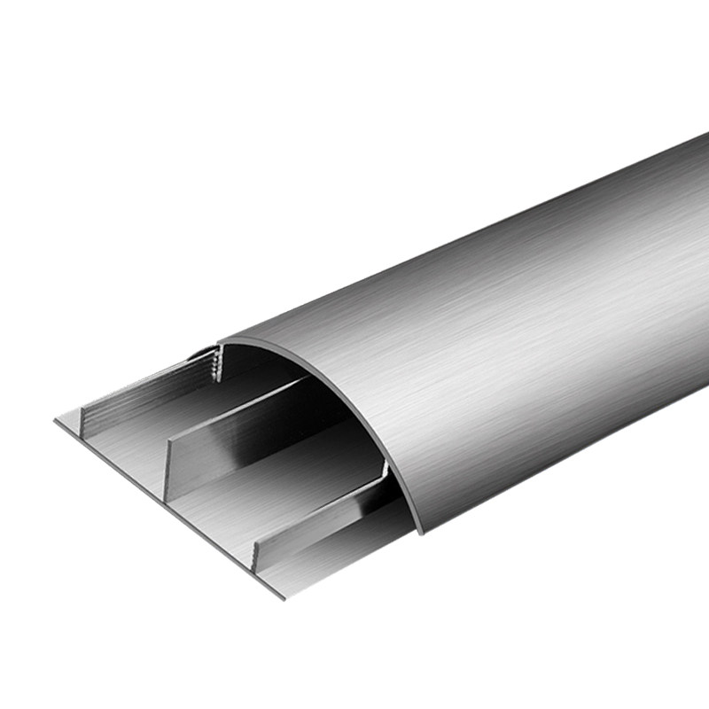 铝合金地面线槽弧形线槽地板槽金属走线槽半圆线槽 明装线槽5号厚