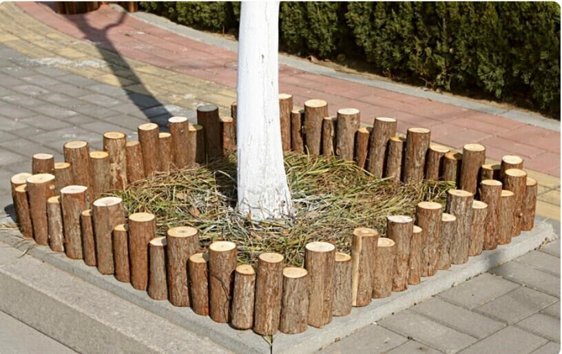 省10元 防护栏小木隔离栏去皮新农村树桩桩木乡村家用防腐木木桩农场