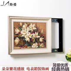 电表箱装饰画配电箱画弱电箱变电箱画遮挡电表盒配电盒推拉有框画