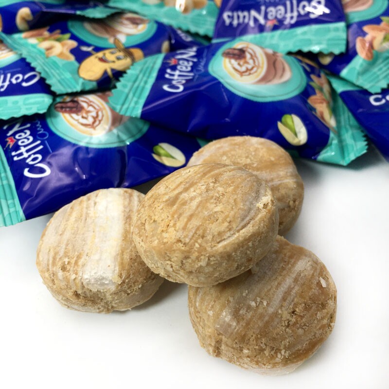 咖啡糖果进口硬糖_进口零食英国鹰派咖啡果仁酥心糖500g散装糖果年货