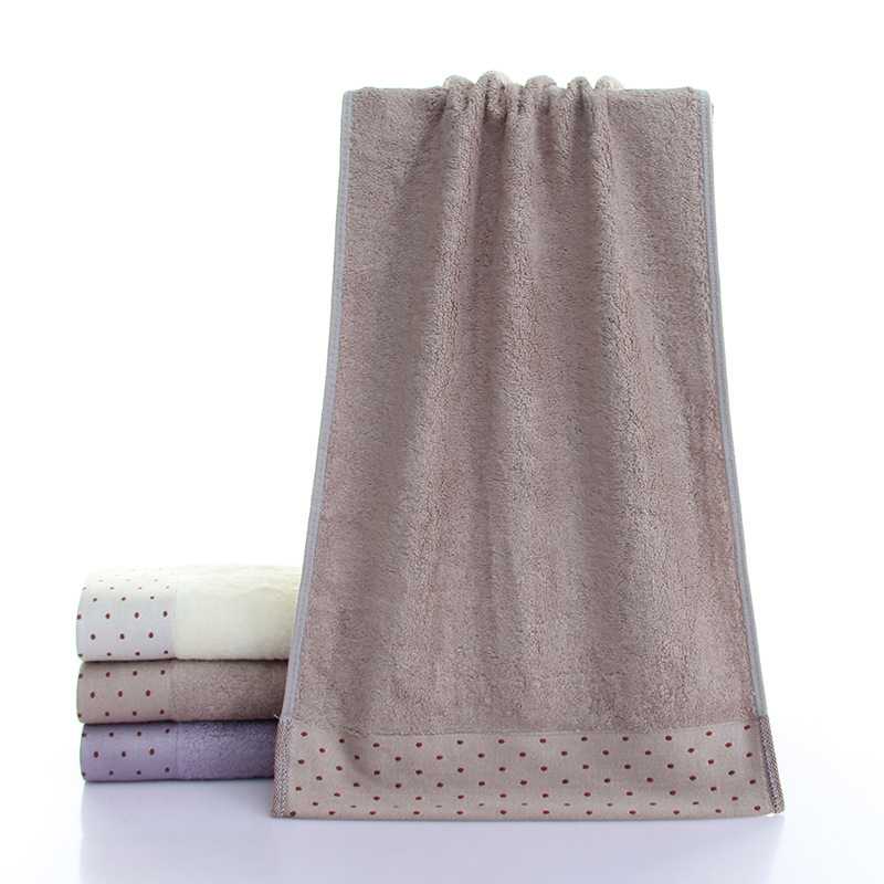 竹纤维毛巾120g加厚宽锻圆点纯色洗脸面巾竹炭纤维素色礼品毛巾