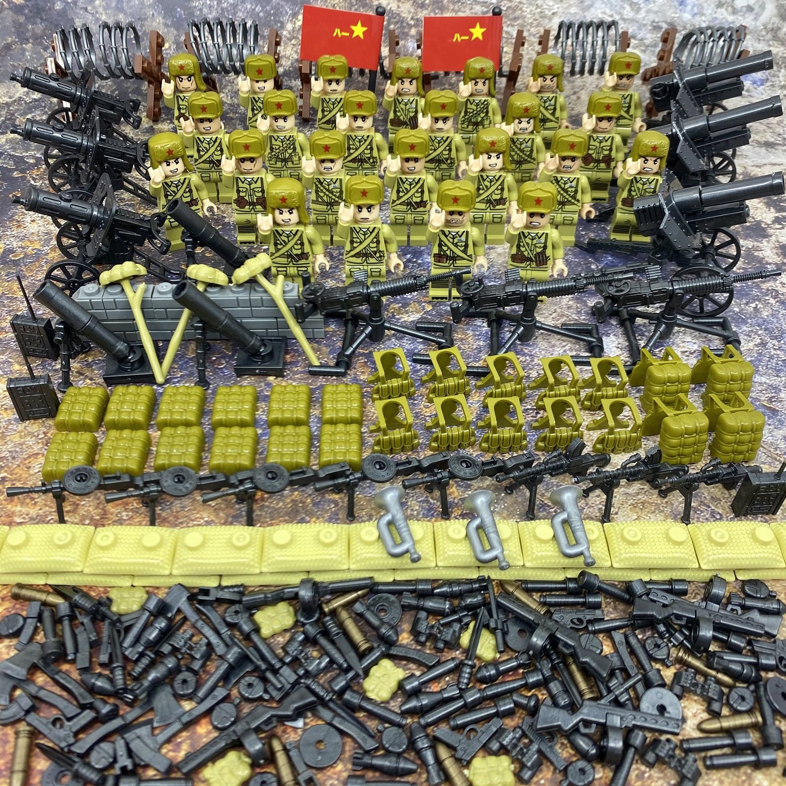 乐高积木美军空降兵抗美援朝大战长津湖水门桥志愿军半岛集结玩具