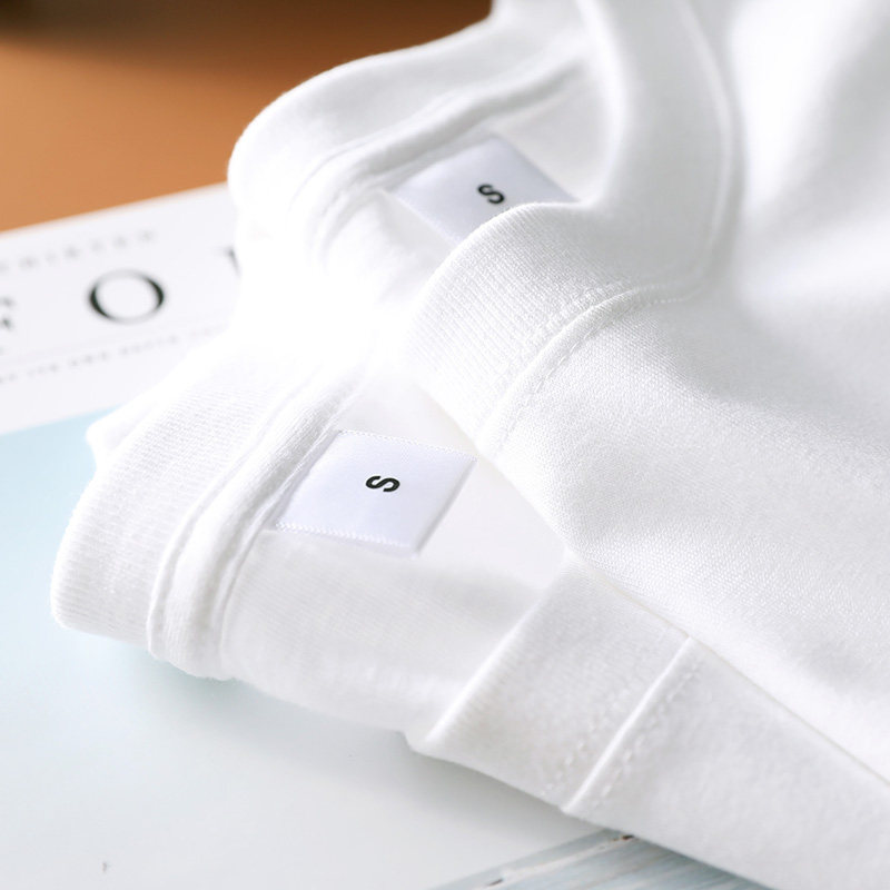 重磅230克新疆精梳纯棉t恤男女厚实不透纯白色全棉短袖体恤打底衫