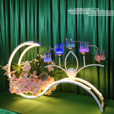 婚庆道具20s21新款婚礼香槟塔铁艺质仪式台许愿台烛光台欧式发光.