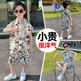 男童夏季背心套装洋气儿童中式国风汉服帅气夏装潮衣服8岁9大男孩