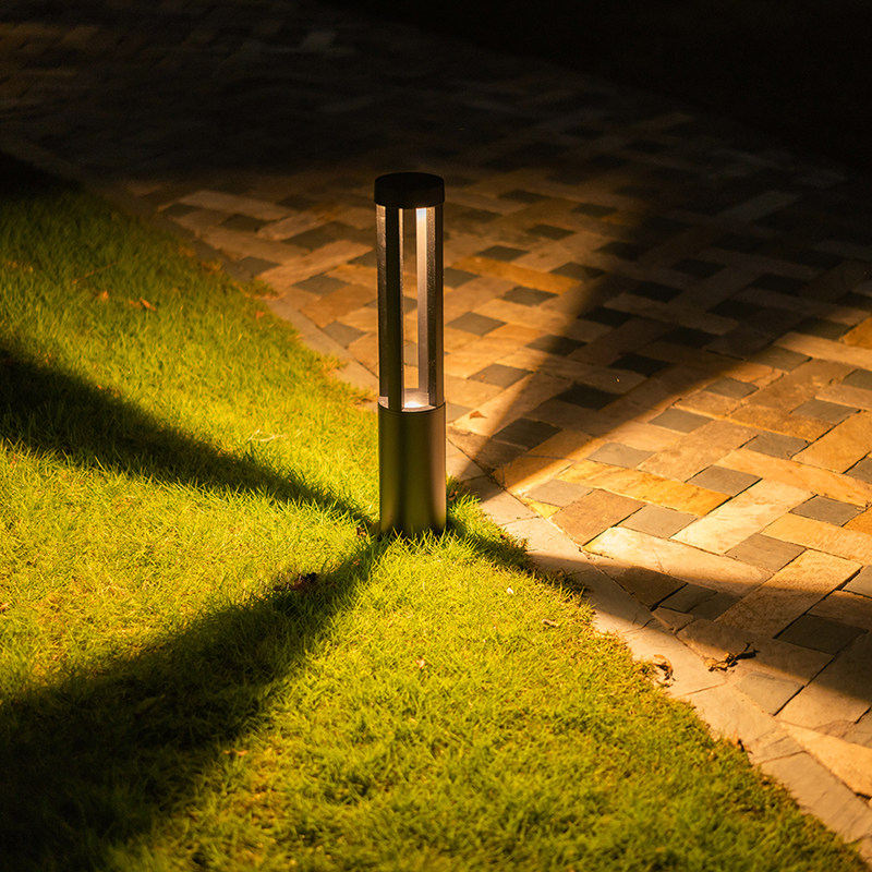 太阳能草坪灯庭院灯户外路灯防水花园别墅简约现代地灯圆形柱灯